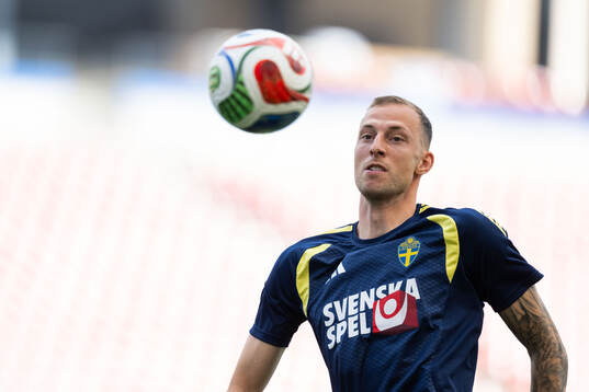 Gustaf Nilsson of the Swedish national football team at a