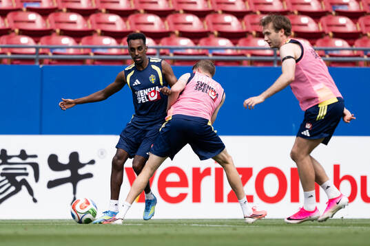 Taha Ali of the Swedish national football team at a
