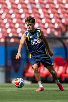 Besfort Zeneli of the Swedish national football team at a