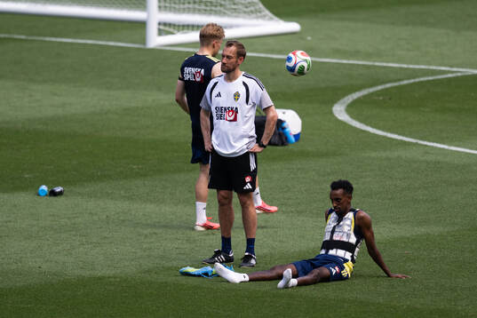 Taha Ali of the Swedish national football team at a