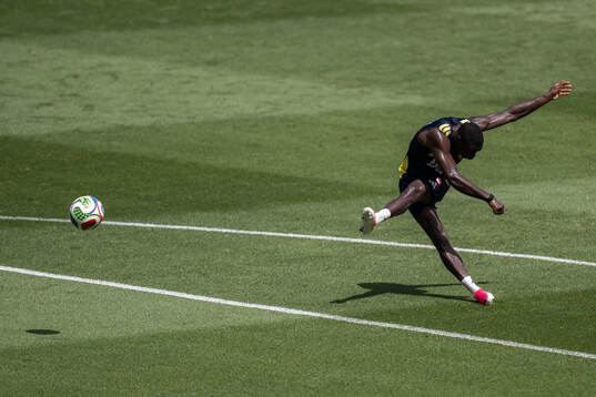 Ken Sema of the Swedish national football team at a