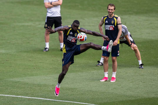 Ken Sema of the Swedish national football team at a