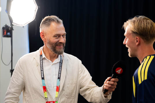 Olof Lundh of Swedish broadcaster TV4 interviews Herman