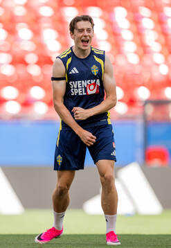Elliot Stroud of the Swedish national football team at a