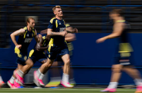 Eric Smith of the Swedish national football team at a