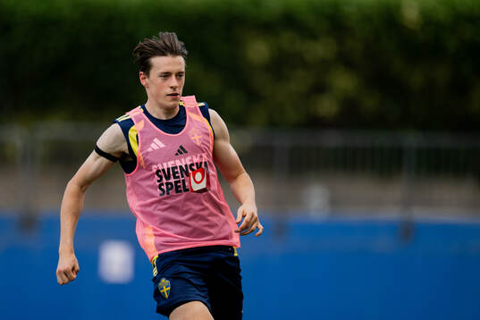 Elliot Stroud of the Swedish national football team at a