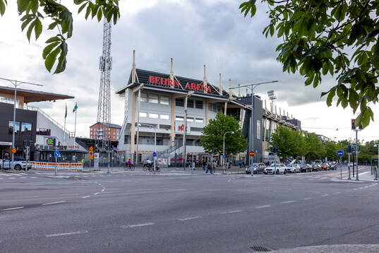 Exteriör vy av Behrn Arena