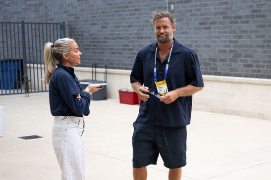 Reporter Linn Nordström of Aftonbladet and Olof Mellberg