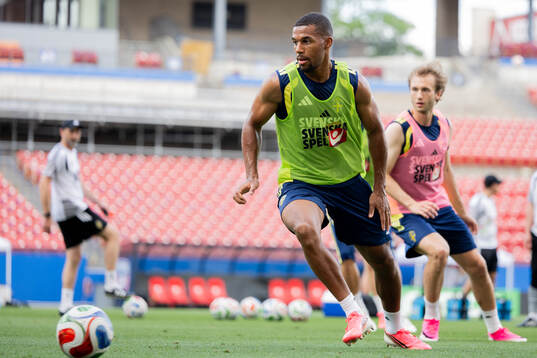 Isak Hien of the Swedish national football team at a