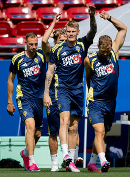 Eric Smith of the Swedish national football team at a