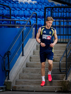 Daniel Svensson of the Swedish national football team at a