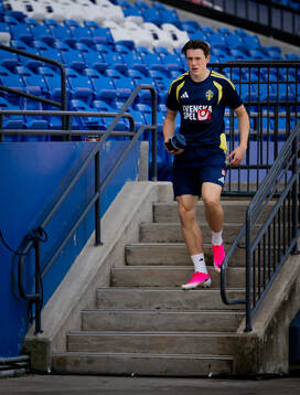 Elliot Stroud of the Swedish national football team at a