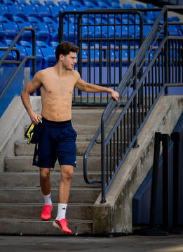 Besfort Zeneli of the Swedish national football team at a