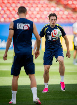Elliot Stroud of the Swedish national football team at a