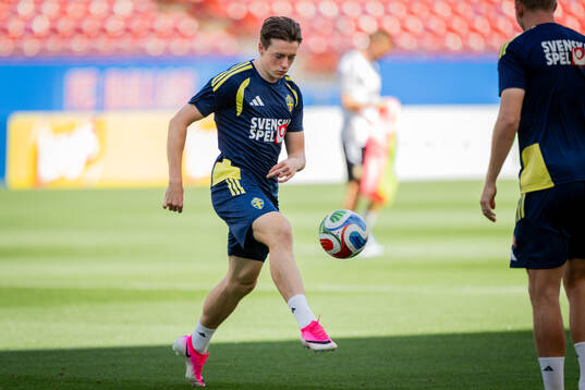 Elliot Stroud of the Swedish national football team at a