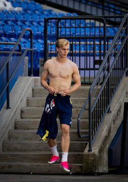 Lucas Bergvall of the Swedish national football team at a