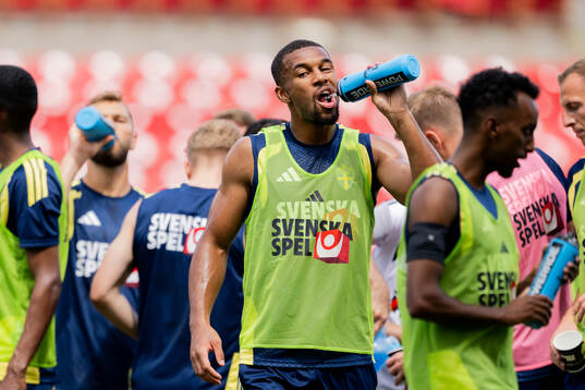 Isak Hien of the Swedish national football team at a