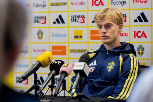 Lucas Bergvall of the Swedish men's national football team