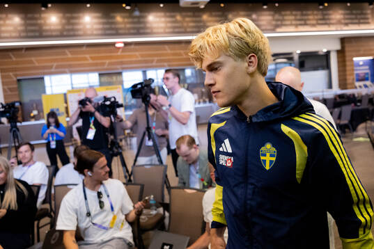 Lucas Bergvall of the Swedish men's national football team
