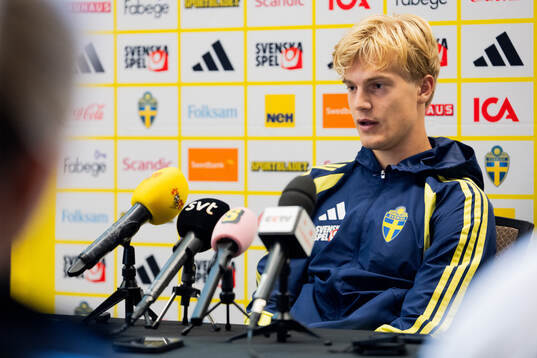 Lucas Bergvall of the Swedish men's national football team