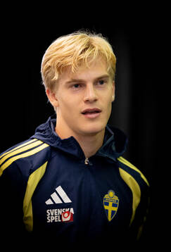 Lucas Bergvall of the Swedish men's national football team