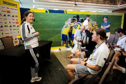 Petra Thorén, press officer of the Swedish men's national
