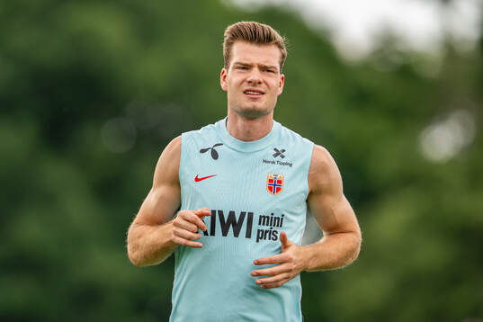 Alexander Sørloth of the Norwegian national football team