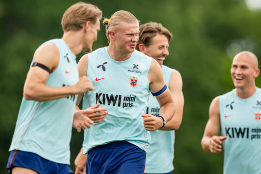 Martin Ødegaard, Erling Braut Haaland, Sander Berge and