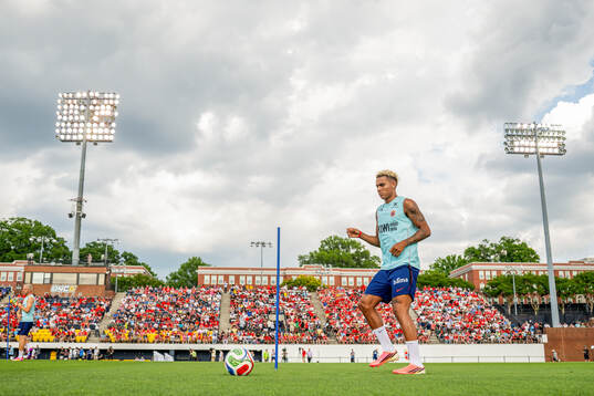 Antonio Nusa of the Norwegian national football team at an