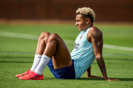 Antonio Nusa of the Norwegian national football team at an
