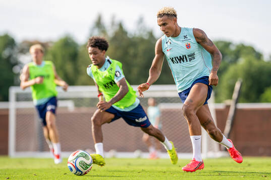 Antonio Nusa of the Norwegian national football team at an