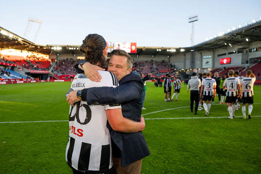 Landskronas Andreas Murbeck och sportchef Robert Grandén