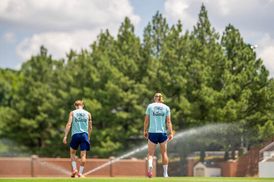 Martin Ødegaard and Erling Braut Haaland of the Norwegian