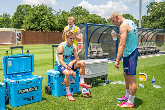 Martin Ødegaard, Sondre Langås and Julian Ryerson of the