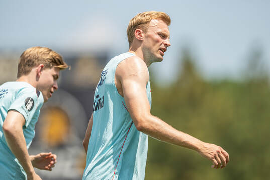 Sondre Langås of the Norwegian national football team at a