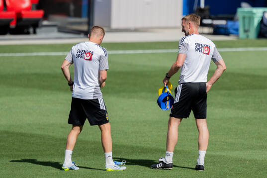 Assistant coach Sebastian Larsson and Head coach Graham