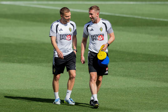 Assistant coach Sebastian Larsson and Head coach Graham
