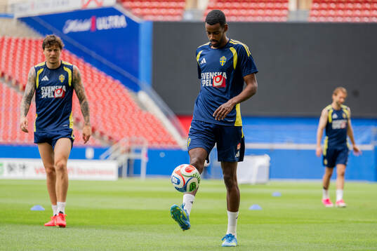 Alexander Isak of the Swedish national football team at a