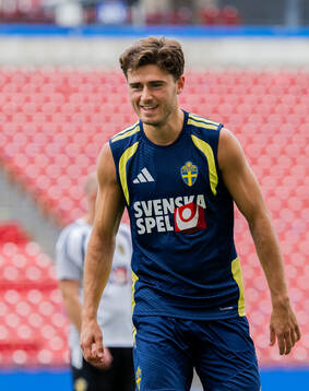 Besfort Zeneli of the Swedish national football team at a