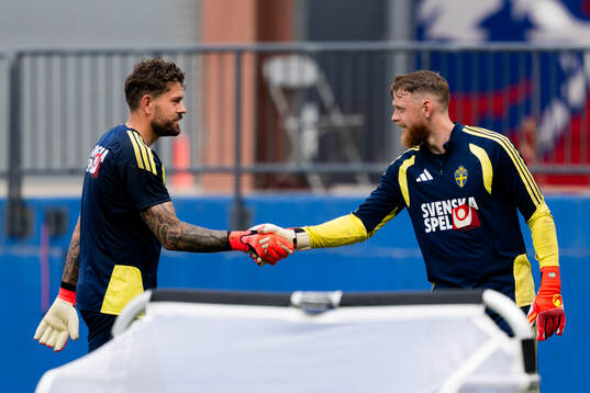 Goalkeeper Kristoffer Nordfeldt and goalkeeper Viktor