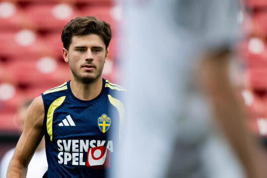 Besfort Zeneli of the Swedish national football team at a