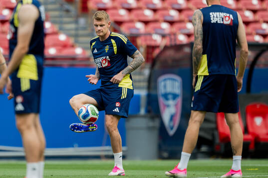 Eric Smith of the Swedish national football team at a