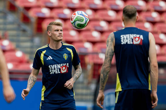 Eric Smith of the Swedish national football team at a