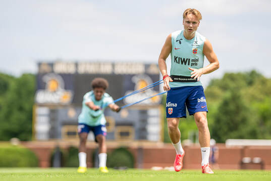 Andreas Schjelderup of the Norwegian national football team