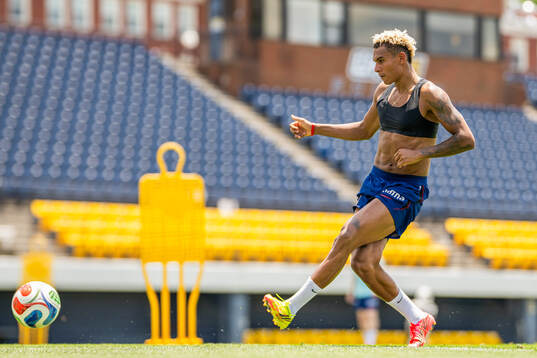 Antonio Nusa of the Norwegian national football team at a