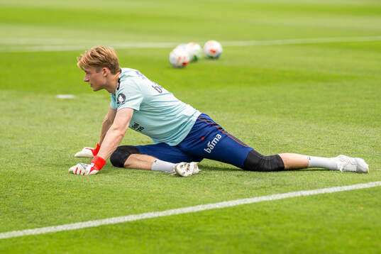 Goalkeeper Sander Tangvik of the Norwegian national