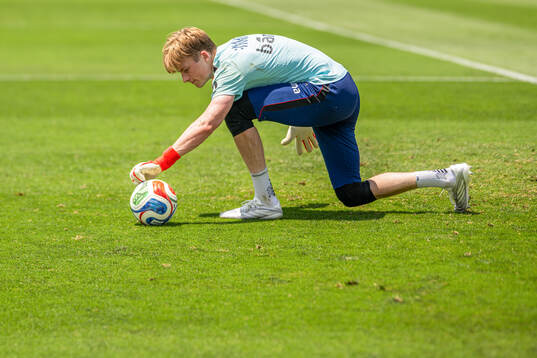 Goalkeeper Sander Tangvik of the Norwegian national