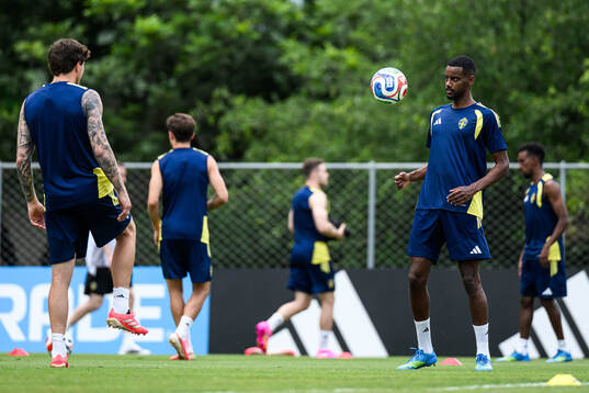 Alexander Isak of the Swedish national football team at a
