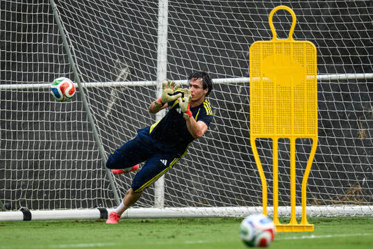 Goalkeeper Jacob Widell Zetterström of the Swedish