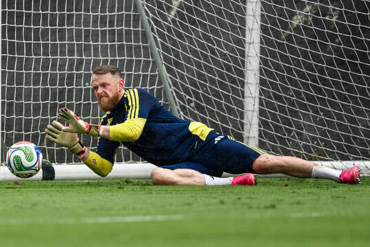 of the Swedish national football team at a training session